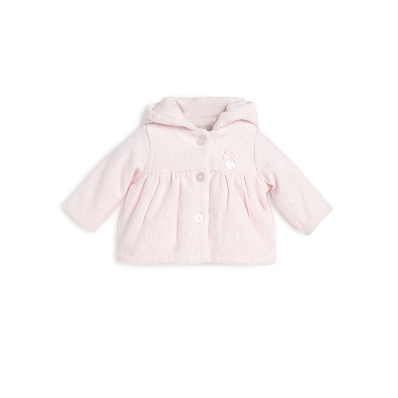 Girls Light Pink Solid Cardigan image number null